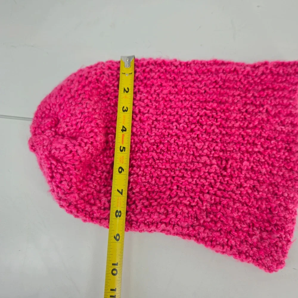 Handmade Soft Chunky Knit Slouchy Beanie Hat Bright Pink Unisex ‎ Crochet